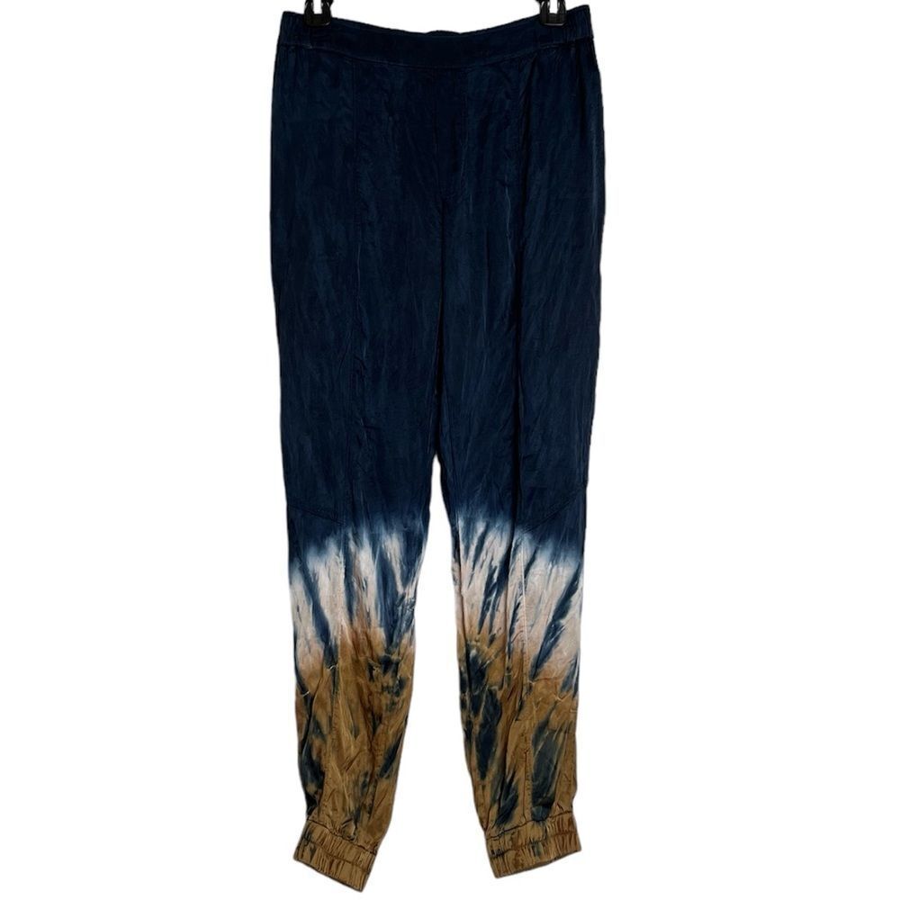 Young Fabulous & Broke Navy Copper Gold Tie Dye Jogger Pull On Pants Boho Medium